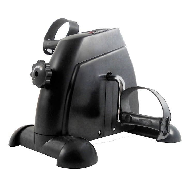 Mini bicicletă fitness Jocca neagră cu afișaj LCD – pedalier pentru brațe și picioare, 5 trepte