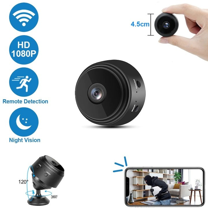 Cameră de supraveghere WiFi Full HD 1080P cu vedere nocturnă și detectare mișcare