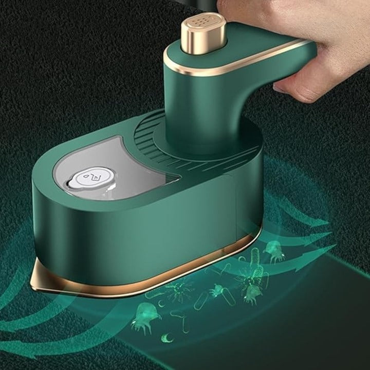 Mini fier de călcat portabil pliabil – 40W, abur vertical/orizontal, rezervor 50ml, verde