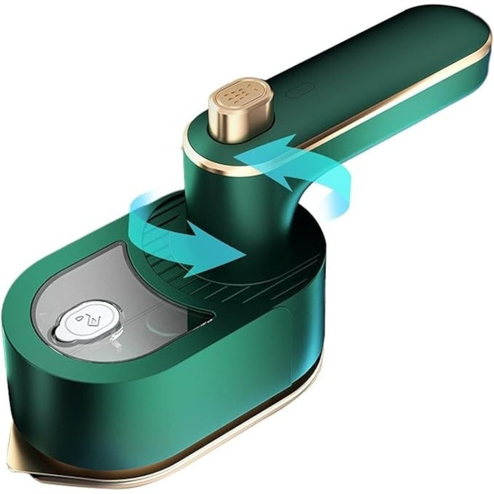 Mini fier de călcat portabil pliabil – 40W, abur vertical/orizontal, rezervor 50ml, verde