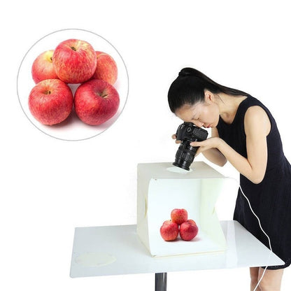 Mini Studio Foto Portabil - Poze Profesionale Pentru Produse, Cu Iluminare LED si Fundaluri Incluse - Sport si timp liber