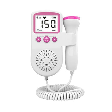 Monitor Fetal Doppler Roz cu LCD – Ascultare Bătăi Inimă Bebeluș, Sondă 3MHz, Reducere Zgomot, Portabil
