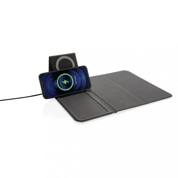 Mousepad pliabil cu încărcător wireless 10W – Suport telefon, USB-C, compatibil Qi