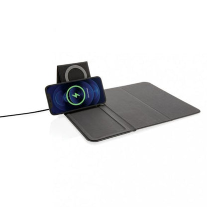 Mousepad pliabil cu încărcător wireless 10W – Suport telefon, USB-C, compatibil Qi