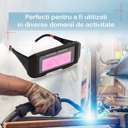 Ochelari sudură LCD cu auto-întunecare și protecție UV/IR, solari