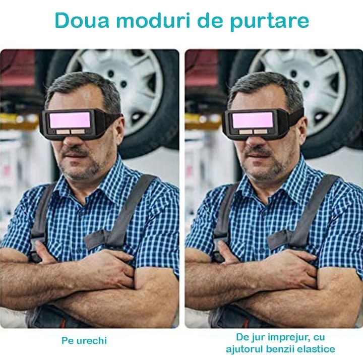 Ochelari sudură LCD cu auto-întunecare și protecție UV/IR, solari