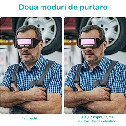 Ochelari sudură LCD cu auto-întunecare și protecție UV/IR, solari