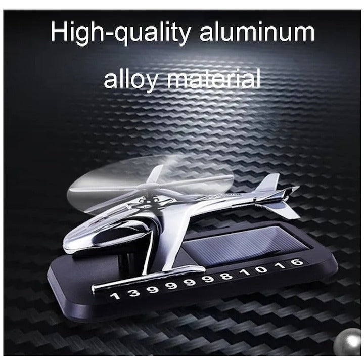 Odorizant Auto tip elicopter cu incarcare solara si suport numar de telefon pe magnet, baza antiderapanta