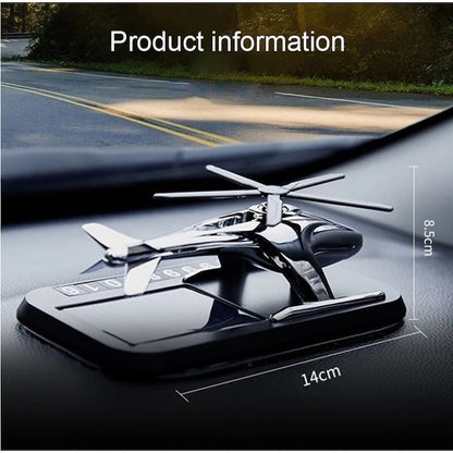 Odorizant Auto tip elicopter cu incarcare solara si suport numar de telefon pe magnet, baza antiderapanta
