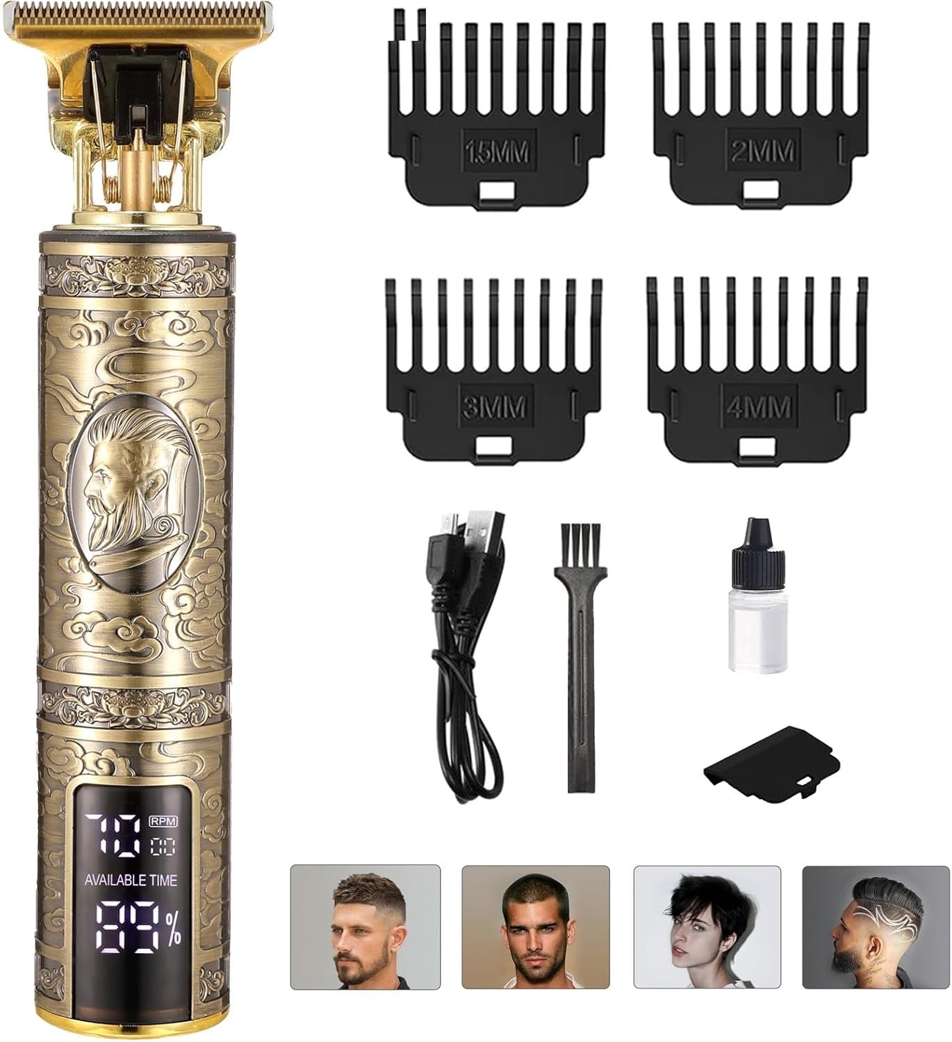 Pachet oferta 1+1 GRATIS - Masina de tuns Vintage T9 cu afisaj LED - Sanatate si ingrijire