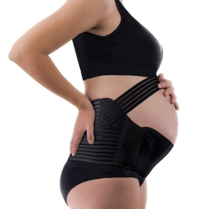 Orteză elastică pentru gravide – Centură de susținere abdomen & spate, mărime universală, Negru