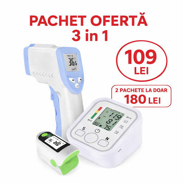 Pachet oferta 3 in 1 - Tensiometru + Termometru + Pulsoximetru, doar 109 lei - Copii si bebelusi