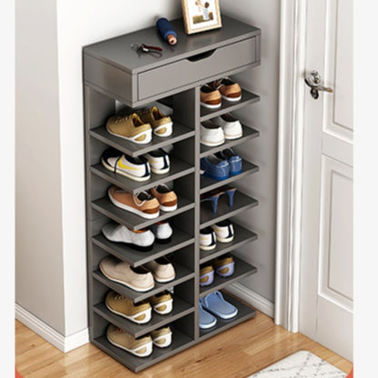 Pantofar Dublu 7 Etaje Gri – Dulap Încălțăminte Îngust și Spațios