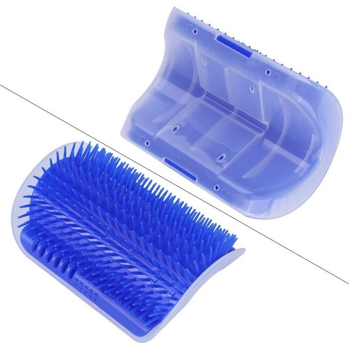 Perie masaj și curățare blană pisici cu Catnip – montaj pe colțuri, 8.5x12.5 cm