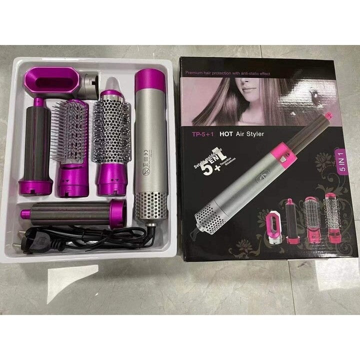 Perie de Par Multifunctionala 5 in 1 Hot Air Styler cu Accesorii