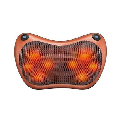 Perna Masaj Cervical Gat Shiatsu 3D cu Incalzire, Portabila, 24W, Maro - Auto si moto