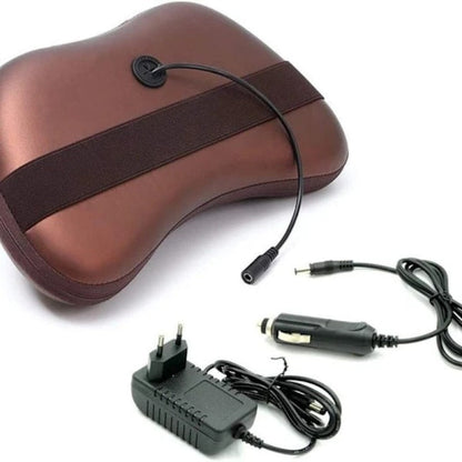 Perna Masaj Cervical Gat Shiatsu 3D cu Incalzire, Portabila, 24W, Maro - Auto si moto