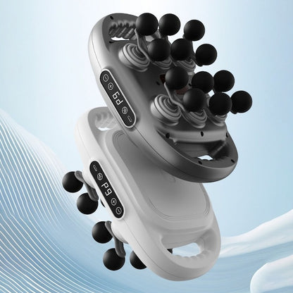 Pistol de Masaj Deep Tissue cu 12 Capete, 9 Moduri & 9 Viteze – Aparat Fascia 15W, Alb