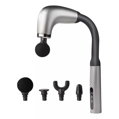 Pistol de Masaj Premium cu Mâner Extins 120°, 4 Capete, 9 Viteze – Aparat Deep Tissue pentru Recuperare Musculară