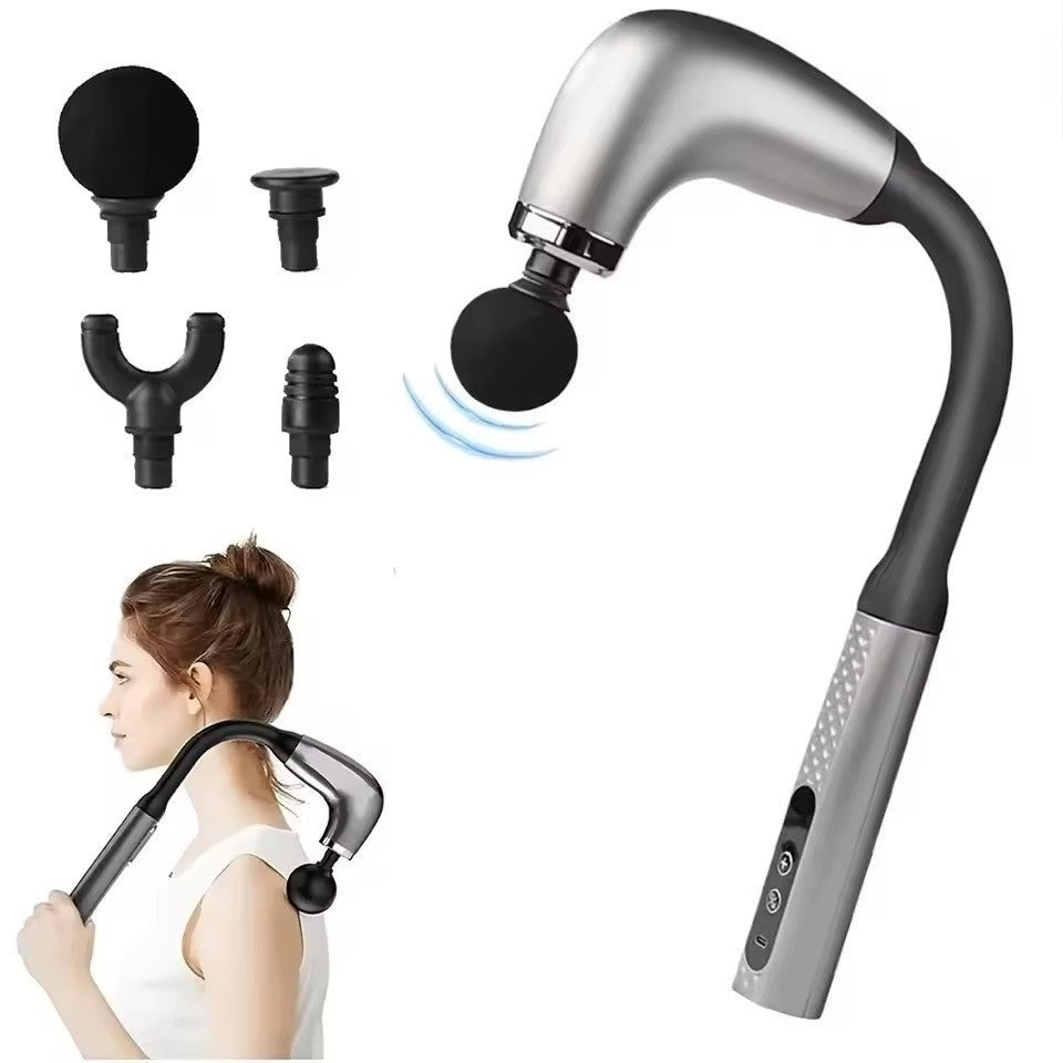 Aparat de Masaj Premium cu Maner Extins 120°, 4 Capete, 9 Viteze - Aparat Deep Tissue pentru Recuperare Musculara - Auto si