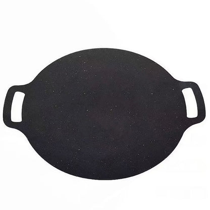 Plită japoneză rotundă grill – antiaderentă, cu mânere, Ø32 cm, negru