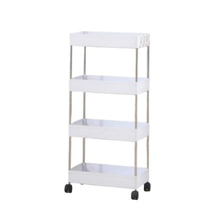 Raft organizare mobil cu 4 etaje – alb, ideal pentru baie