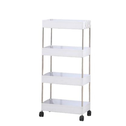 Raft organizare mobil cu 4 etaje - alb, ideal pentru baie - Bucatarie si electrocasnice