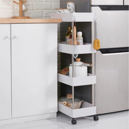 Raft organizare mobil cu 4 etaje – alb, ideal pentru baie