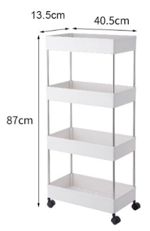 Raft organizare mobil cu 4 etaje - alb, ideal pentru baie - Bucatarie si electrocasnice