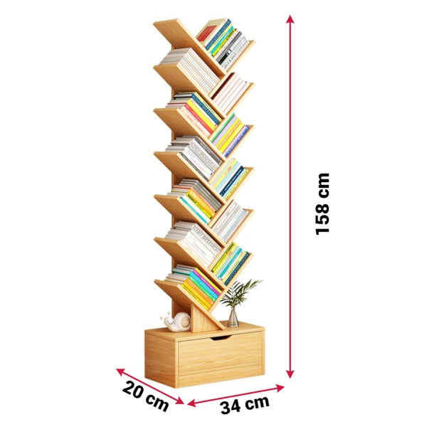 Raft Copac pentru Carti din Lemn - Biblioteca Moderna 158x34 cm - Copii si bebelusi