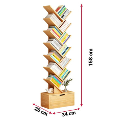 Raft Copac pentru Carti din Lemn - Biblioteca Moderna 158x34 cm - Copii si bebelusi