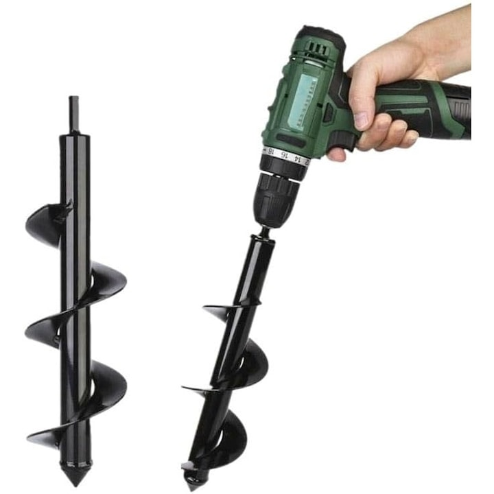 Burghiu gradina pentru plantare otel carbon compatibil masina gaurit diametru 5 cm lungime 46 cm - Scule si bricolaj