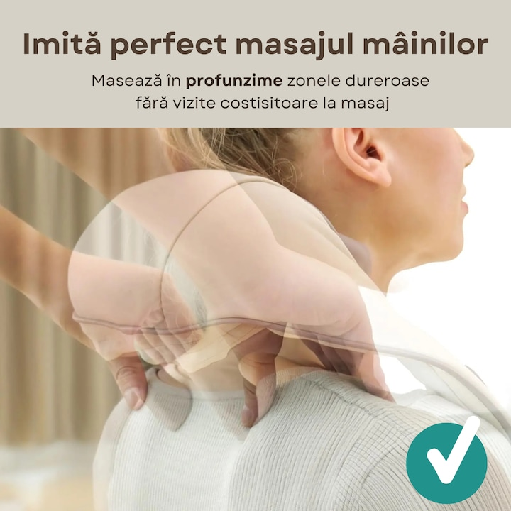 Aparat masaj cervical 4D cu incalzire deep tissue + guler cervical cadou - Sanatate si ingrijire