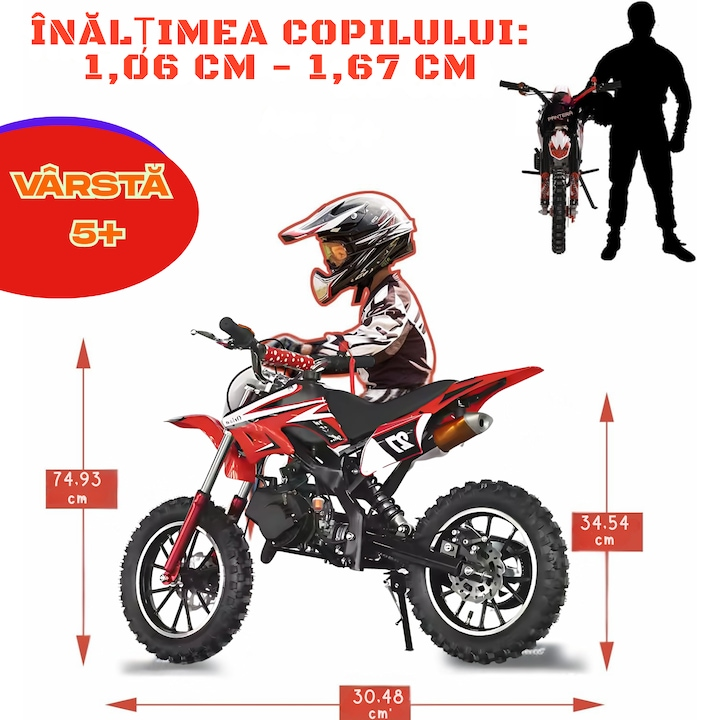 Mini Cross Copii Orion 50CC Automata Cu Frane Disc Si Roti Off Road - Copii si bebelusi