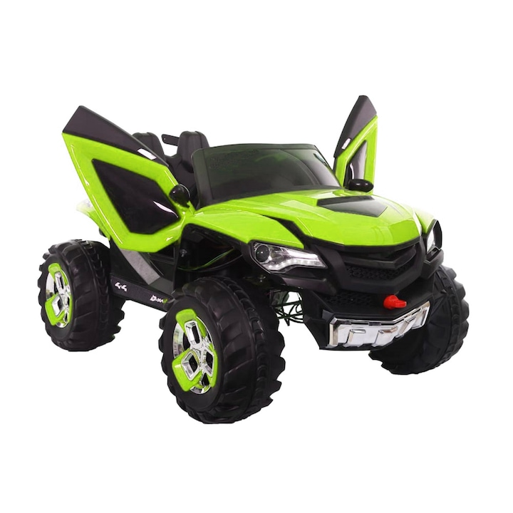 Masinuta Electrica Off-Road 4x4 Pentru Copii - 2 Locuri, 4 Motoare 45W, Roti EVA, Telecomanda si Lumini LED - Copii si