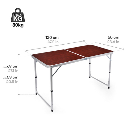Masa pliabila camping reglabila aluminiu 120x60 cm tip valiza portabila - Bucatarie si electrocasnice
