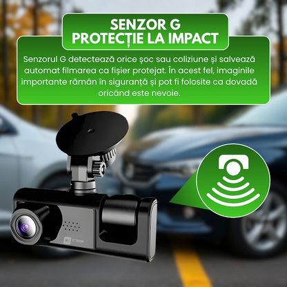 Camera Auto DVR Duala Full HD 1080P - Camera Marsarier, Night Vision, G-Sensor si Protectie Completa La Volan - Auto si moto