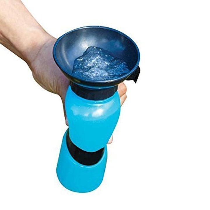 Sticla portabila caini 2 in 1 cu vas apa 500 ml anti scurgere - Sport si timp liber