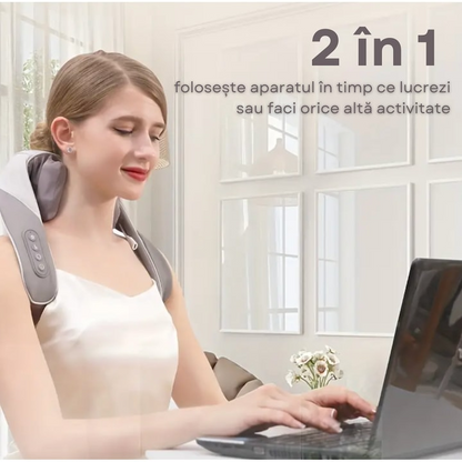 Aparat masaj cervical 4D cu incalzire deep tissue + guler cervical cadou - Sanatate si ingrijire