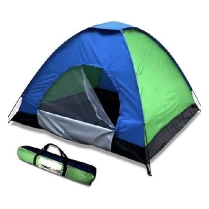 Cort Camping Pentru 2 Persoane - Impermeabil, Usor De Montat, Cu Plasa Anti-Insecte si 2 Marimi Disponibile - Sport si timp