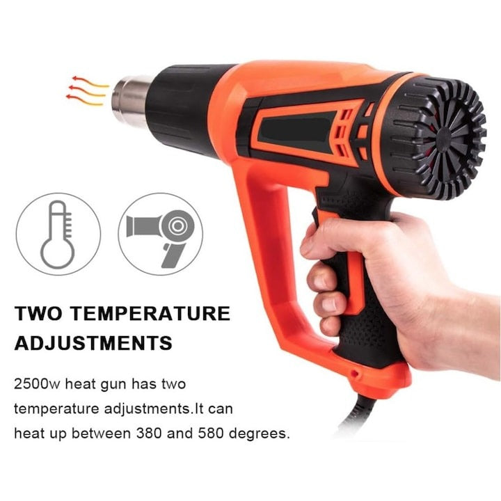Aparat aer cald electric 2500W 220V temperatura reglabila - Auto si moto
