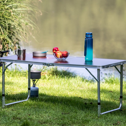 Masa pliabila camping reglabila aluminiu 120x60 cm tip valiza portabila - Bucatarie si electrocasnice