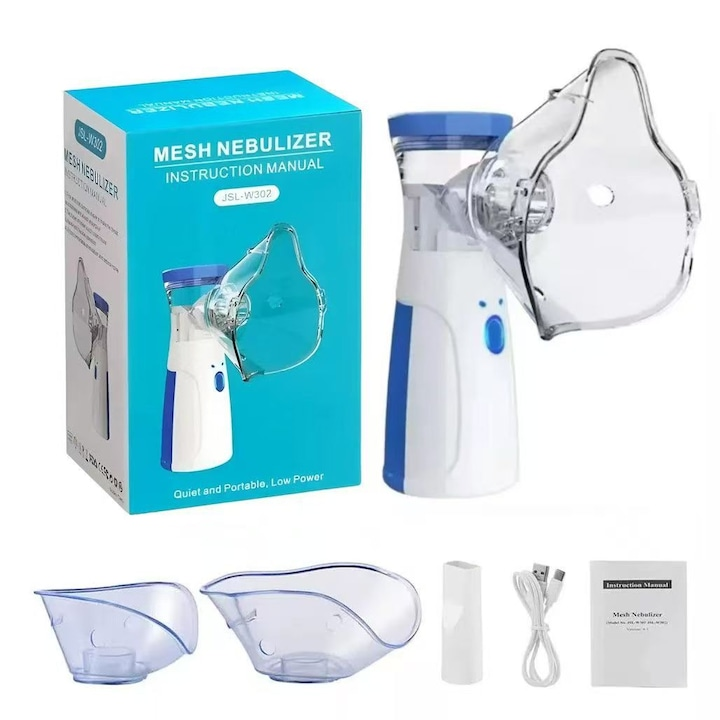 Nebulizator portabil ultrasunete JSL-W302 cu masca adult copil USB aparat aerosoli compact - Copii si bebelusi