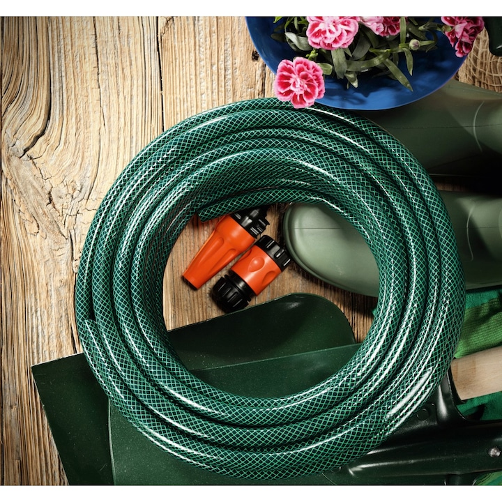 Furtun gradina 20m 1/2 3 straturi cu accesorii stropitor conector set complet - Curatenie si intretinere