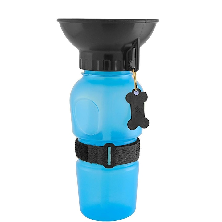 Sticla portabila caini 2 in 1 cu vas apa 500 ml anti scurgere - Sport si timp liber