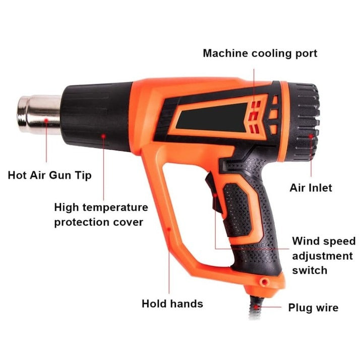 Aparat aer cald electric 2500W 220V temperatura reglabila - Auto si moto