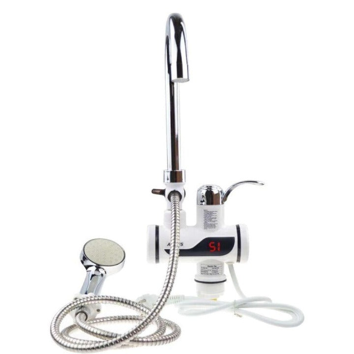 Robinet electric instant cu duș – încălzire apă, montaj perete, afișaj LCD