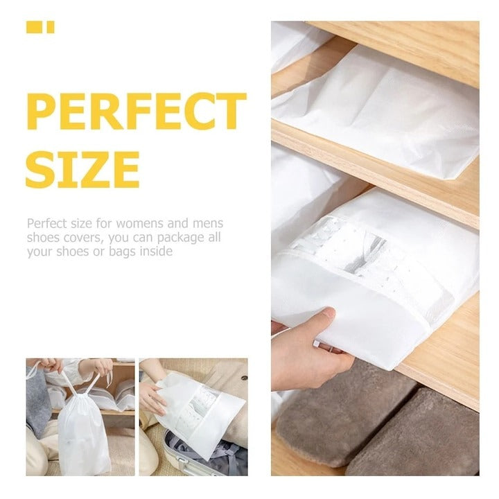 Saci pentru incaltaminte 12 buc, non-woven, albi, 44x32 cm - Sport si timp liber