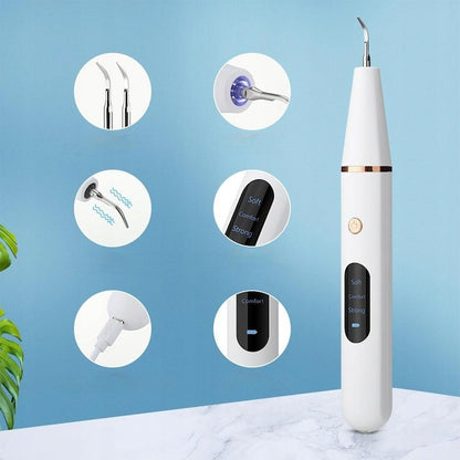 Scaler Ultrasonic Dentar cu LED – 3 Moduri Intensitate, 2 Capete Inox, Curățare Tartru & Placă Acasă