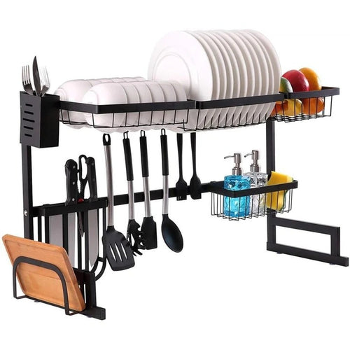 Scurgător Vase Deasupra Chiuvetei 2 Nivele Negru - Produse Auto, Casă & Grădină - OkDeals.ro